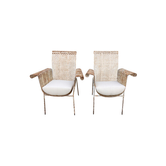 Pair of French Mid Century Iron Armchairs 31841