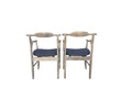 Pair of  Guillerme & Chambron Cerused Oak Dining Chairs 40870
