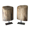 Pair of Limited Edition Antique Wood Element Lamps 39611