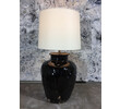 Large Scale Vintage Central Asia Black Glazed Vessel Lamp 41416