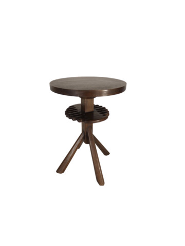 Lucca Studio Hazel Walnut Side Table with Base Detail 64752