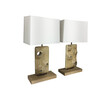 Limited Edition Pair of Organic Wood Lamps 37219