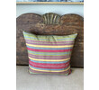 Limited Edition Antique Wood Block and Striped Textile Pillow 42733