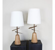 Lucca Studio Pair of Bronze and Wood Lamps 43342
