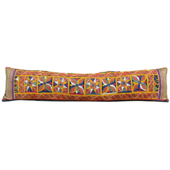 Extra Large Lumbar Pillow of Rare 18th Century Textile From India 24953