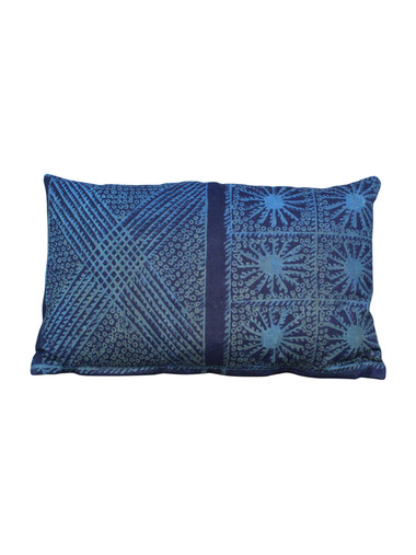 Vintage Indonesian Indigo Batik Textile Pillow 23380