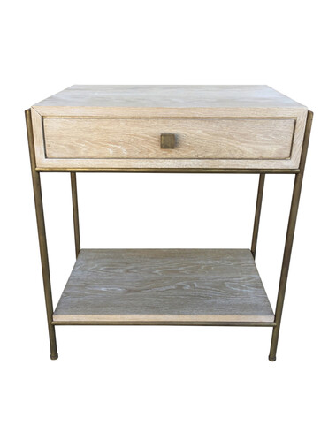 Limited Edition Oak and Brass Side Table 38197