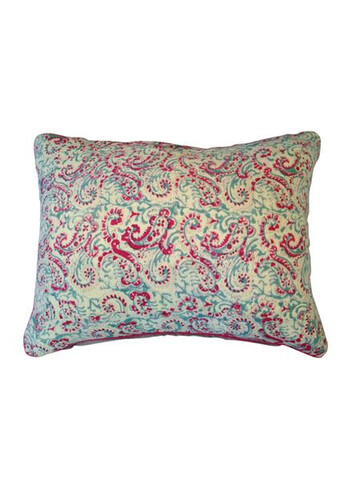 Yellow & Red Paisley Pillow 5590