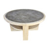 Lucca Studio Dubin Oak and Cement Top Coffee Table 41871