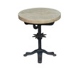 Belgian Industrial Iron and Oak Side Table 33591