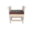Limited Edition Bench in Solid Oak with Vintage Moroccan Leather Seat cushion 40073