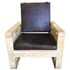Lucca Studio Remy Oak And Leather Armchair 39642
