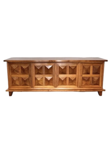 Stunning 1950's Jacques Adnet Walnut Sideboard 64849