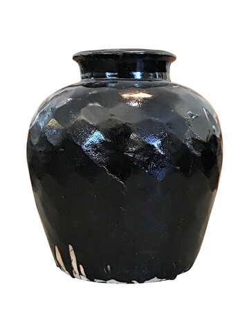 Antique Central Asian Black Glazed Pottery Vessel 46534