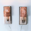 Pair of Limited Edition Vintage Woven Copper Shade Sconces 66221