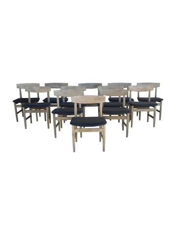 Set of (12) Danish Oak Dining Chairs 40635