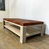 Limited Edition Oak and Vintage Leather Coffee Table 36825