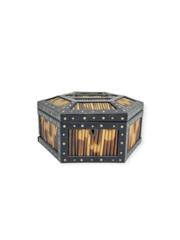 Highly Decorative Large Porcupine Quill Box 67983