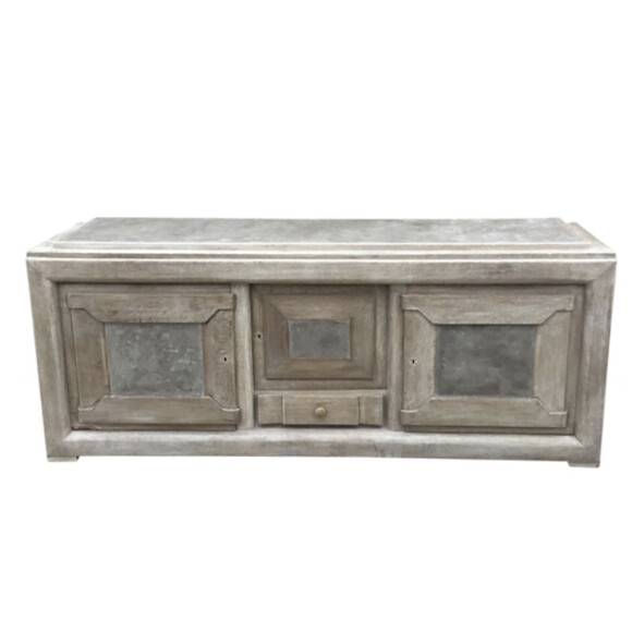French Oak Buffet With Cement Detail 66424