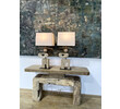 Pair of Limited Edition Wood Sculptural Elements Lamps 36798