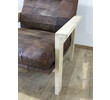 Pair of Limited Edition Oak and Vintage Leather Arm Chairs 60980