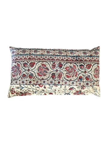 Vintage French Print Textile Pillow 34814