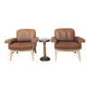 Pair of Limited Edition DeSede Vintage Leather and Oak Arm Chairs 37980