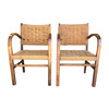 Pair of Mid Century Rope and Oak Chairs 34130