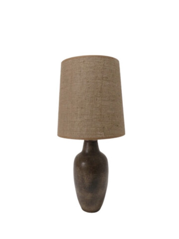 Vintage Ceramic Lamp with Custom Burlap Shade 64718