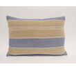 Vintage Central Asia Blue and Grey Stripe Pillow 63316