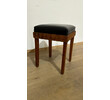 French Deco Burlwood and Leather Stool 65998