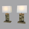 Limited Edition Pair of Organic Wood Lamps 37219