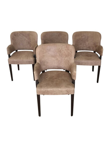 Set of (4) Lucca Studio Leather Melvin Chairs 39028