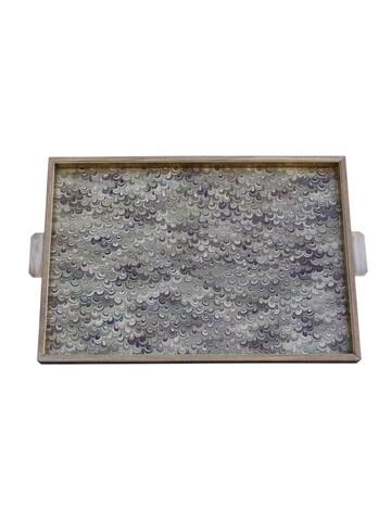 Limited Edition Oak Tray With Vintage Marbleized Paper 45962
