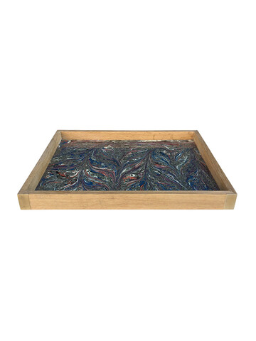 Limited Edition Oak Tray With Vintage Marbleized Paper 47182