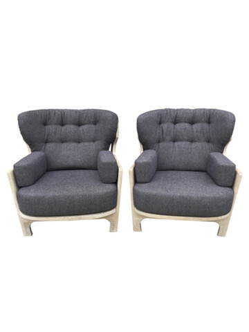 Pair of Guillerme & Chambron Oak Armchairs 66830
