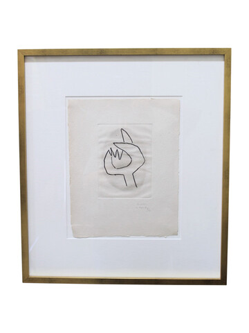 Mid Century Limited Edition French Pencil Drawing, Framed 45163