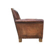 Single French Mid Century Leather Club Chair 40469