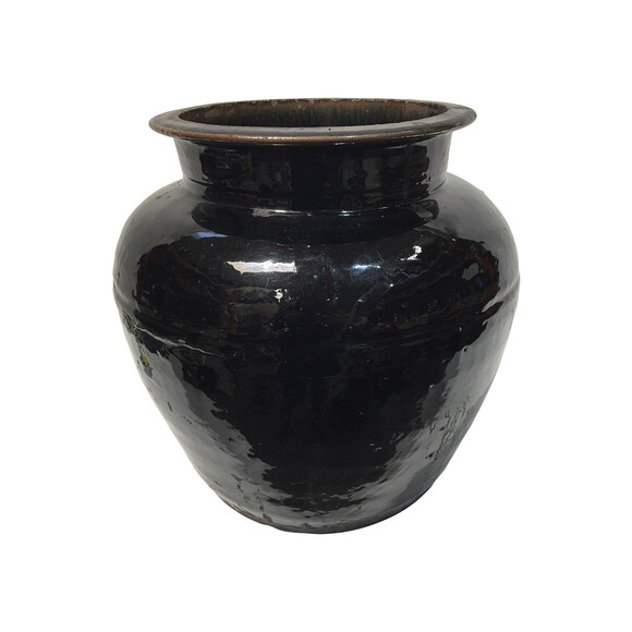 Large Black Glazed Ceramic Vessel from Central Asia 40994