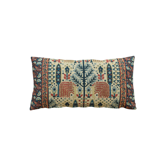 Vintage Printed Linen Textile Pillow 25310