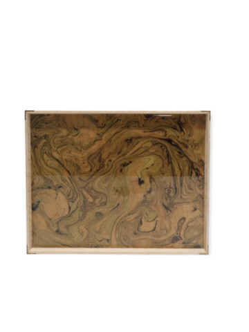 Limited Edition Oak Tray With Vintage Italian Marbleized Paper 50211