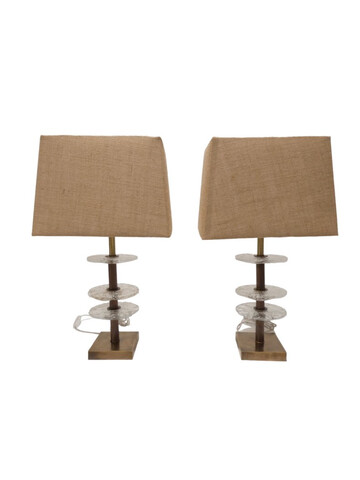 Pair of Limited Lamps Created With Vintage Italian Glass 48310