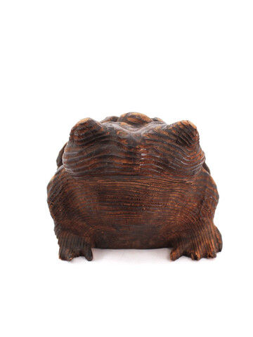 Japanese Mingei Carved Wood Frog 46732