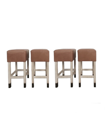 Lucca Studio Set of (4) Percy Saddle
Leather and Oak Stools 66764