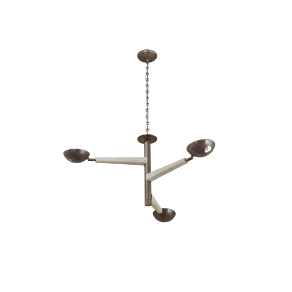 Lucca Limited Edition Oak and Brass Chandelier 66257