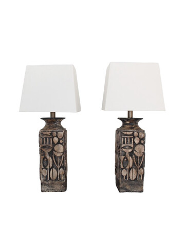 Pair of Large Scale Modernist Ceramic Lamps 64704
