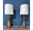 Lucca Studio Pair Callisto Bronze and Wood Lamps 61403