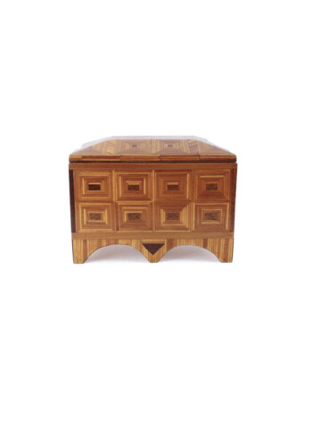English 19th Century Inlaid Wood Box 49714