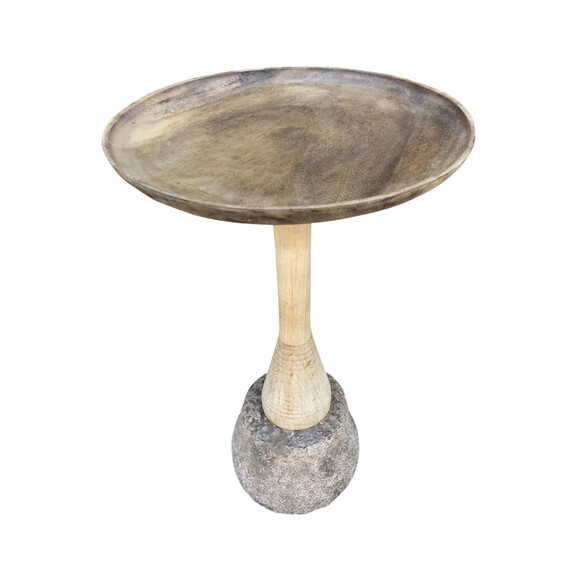 Limited Edition Walnut and Stone Side Table 40216