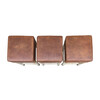 Set of (3) Belgian Saddle Leather and Oak Stools 35376